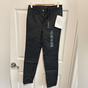 Black and White Striped Skinny Jeans